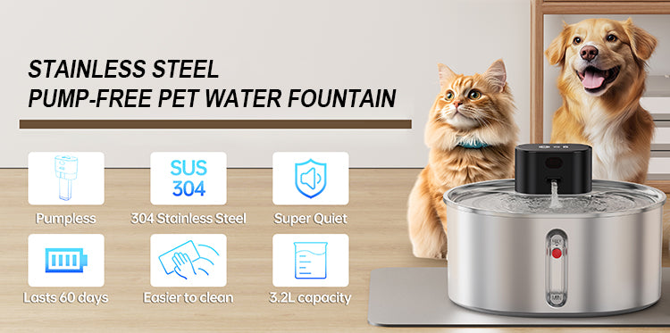 Furrsa Wireless Pet Water Fountain 3.2L