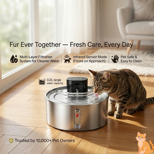 Furrsa Wireless Pet Water Fountain 3.2L