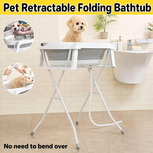 Elevated Pet Bath Tub with Stand – No-Bend, Mess-Free Bathing for Cats & Small Dogs